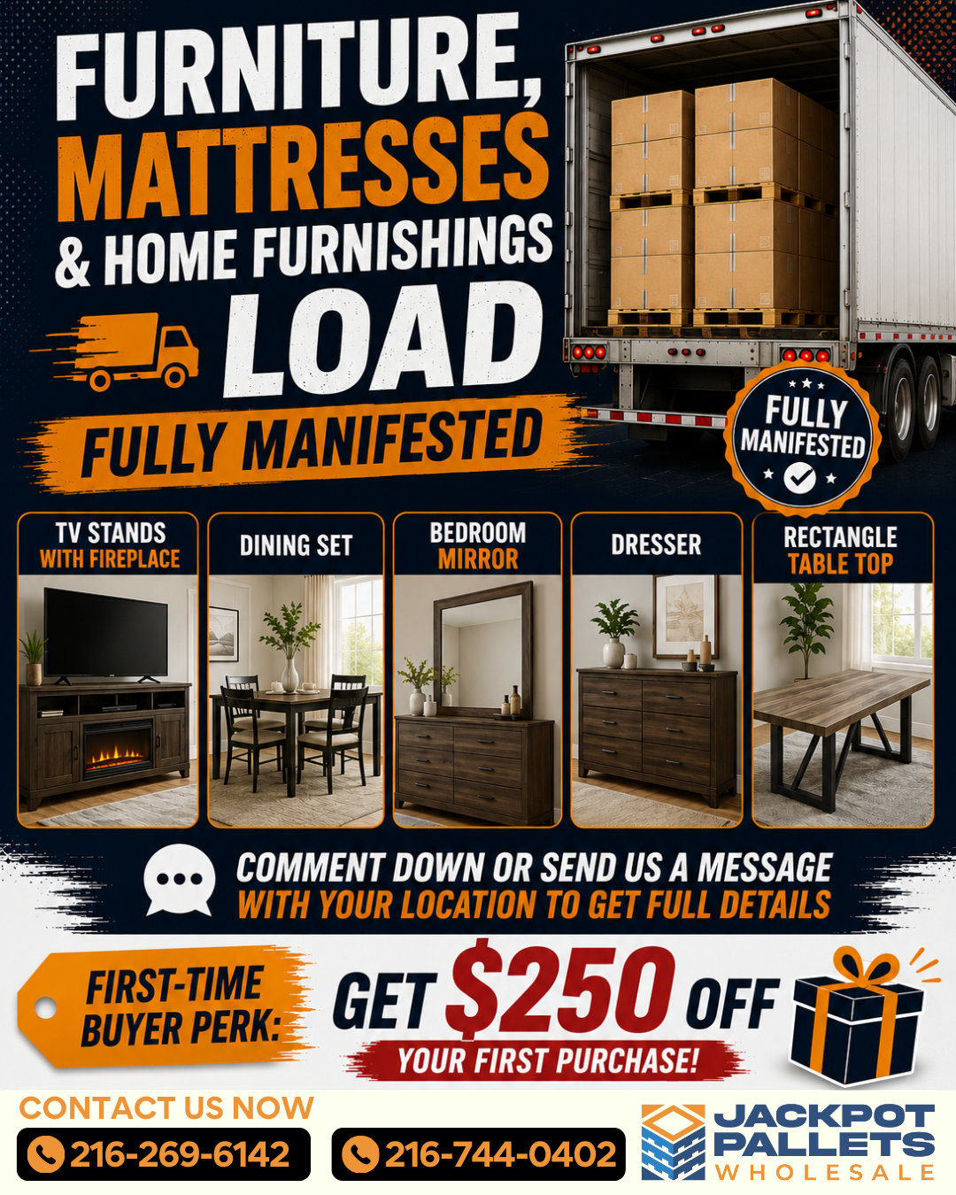 Furniture, Mattresses and Home Furnishing Loads